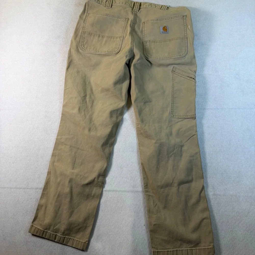 Carhartt Relaxed Fit Carpenter Pants Tan Canvas Mens‎ 32x30 Distressed Utility